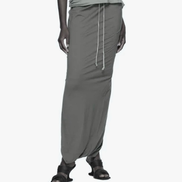 Rick Owens Women’s DRKSHDW Jersey Grey Pillar Long Skirt Size Large NWT - Picture 1 of 13